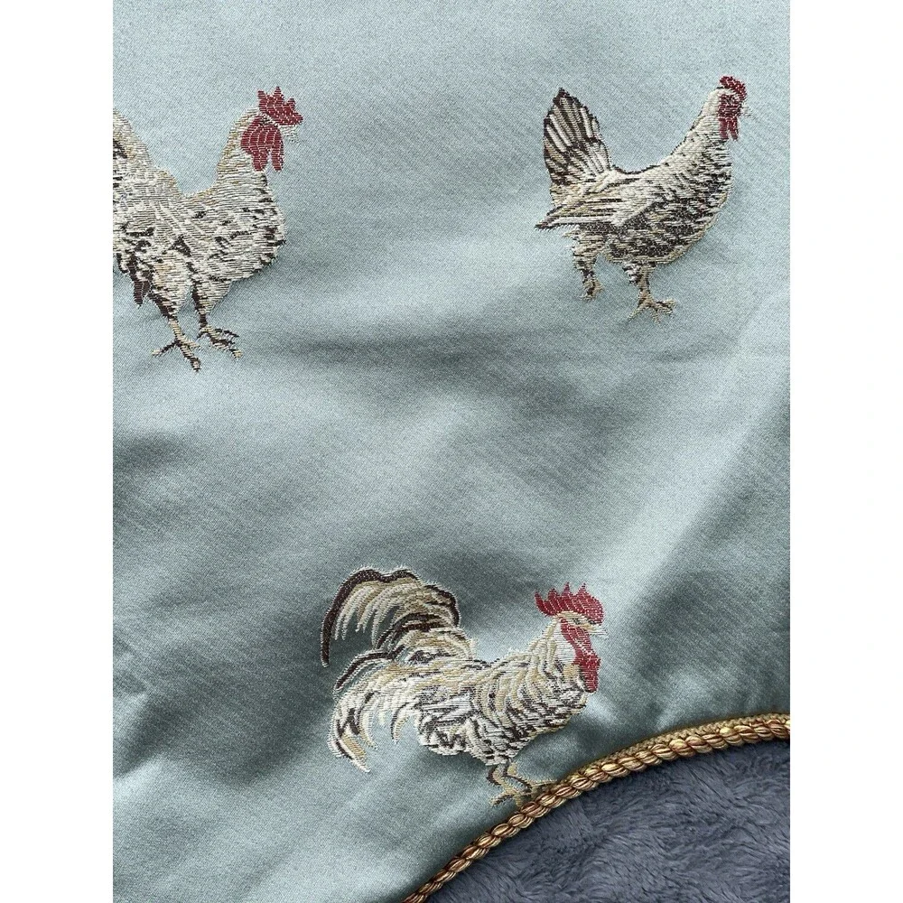 Farmhouse Kitchen Scalloped Valance Rooster Chicken Country Farmhouse Rustic 45”